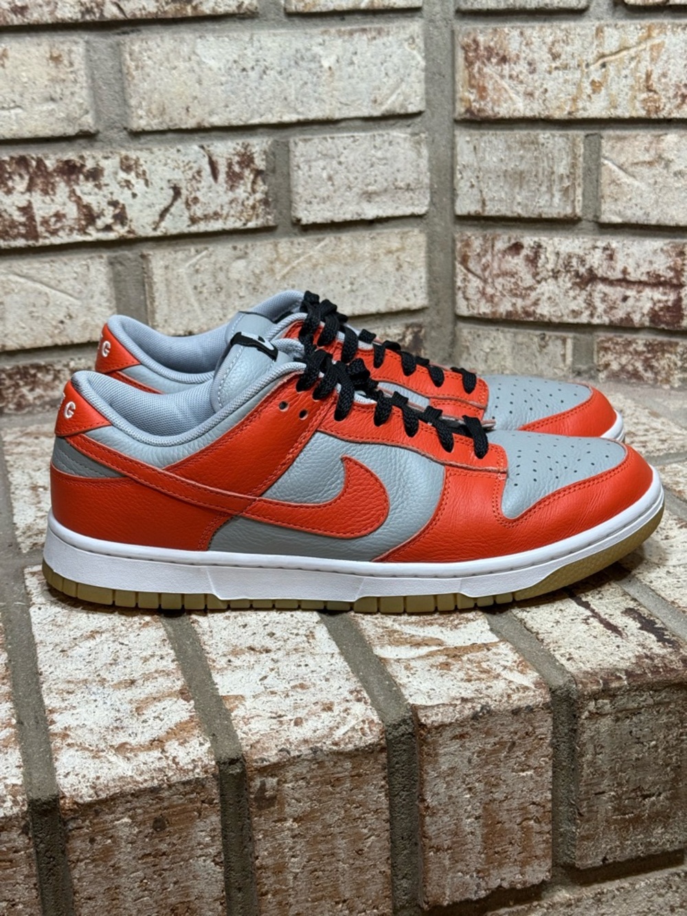 Nike Dunk Low Cement Grey and Orange Team Sneaker (PSTG) Size 11.5 LIKE NEW